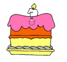 Dibujo Pastel de cumpleaños pintado por perrita