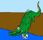 Dibujo Aligátor entrando al agua pintado por cristianespi