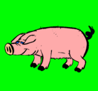 Dibujo Cerdo con pezuñas negras pintado por owar