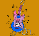 Dibujo Guitarra eléctrica pintado por chinitos