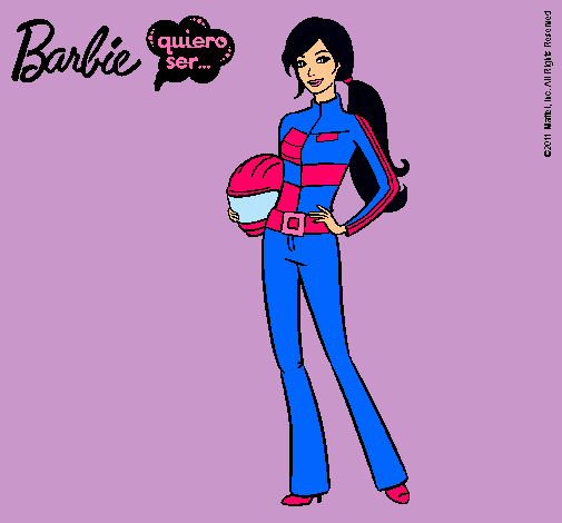 Dibujo Barbie piloto de motos pintado por layla3114