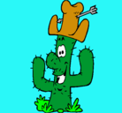 Dibujo Cactus con sombrero pintado por kelsey