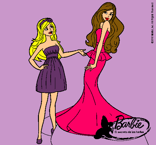 Dibujo Barbie estrena vestido pintado por olasila232