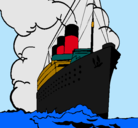 Dibujo Barco de vapor pintado por black