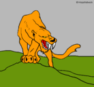 Dibujo Tigre con afilados colmillos pintado por usuar
