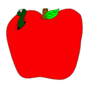 Dibujo Gusano en la fruta pintado por FGGFTRGGJHHT