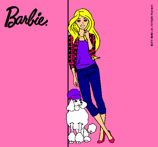 Barbie con cazadora de cuadros