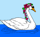 Dibujo Cisne con flores pintado por wwwcaballow