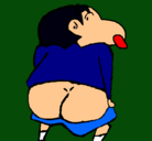 Dibujo Shin Chan pintado por crirjjjj