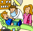Dibujo Niño en el dentista pintado por micca