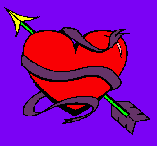 Dibujo Corazón con flecha pintado por Blooma