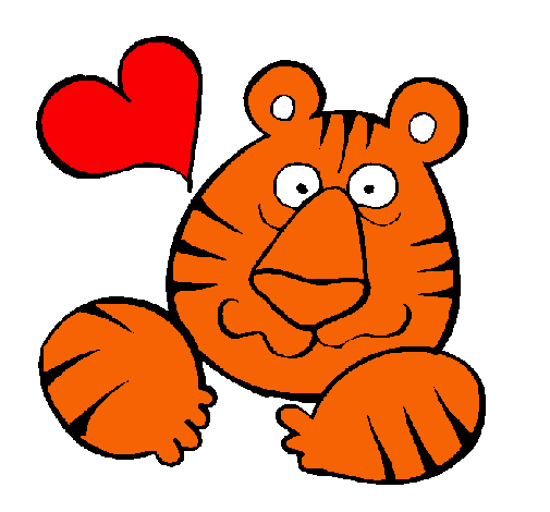 Dibujo Tigre loco de amor pintado por Dracumaria