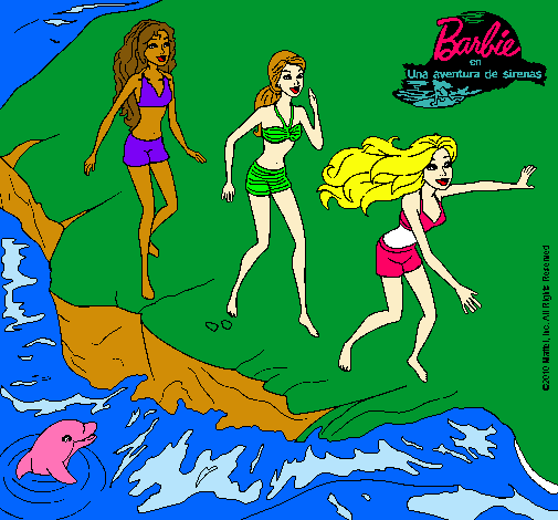 Barbie y sus amigas en la playa