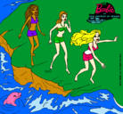 Dibujo Barbie y sus amigas en la playa pintado por mcarmen1998