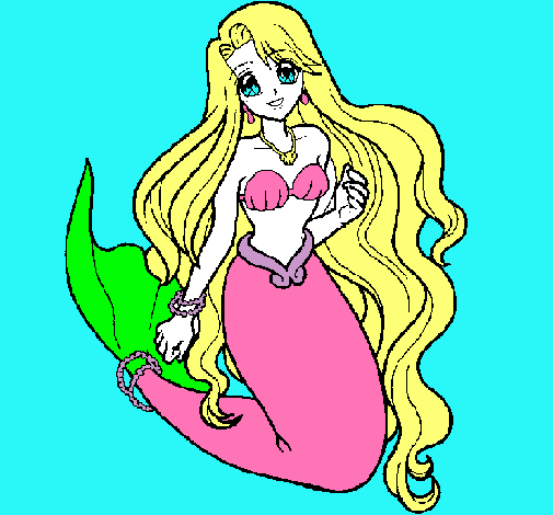 Dibujo Sirenita pintado por goofy