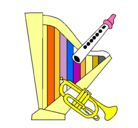 Dibujo Arpa, flauta y trompeta pintado por AntonioBalboa18