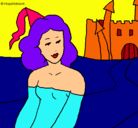 Dibujo Princesa y castillo pintado por ABiiiL