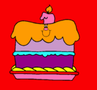 Dibujo Pastel de cumpleaños pintado por ciny
