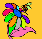 Dibujo Margarita con abeja pintado por m8n6ca