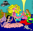 Dibujo Barbie con sirenas pintado por layla3114