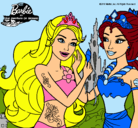Dibujo Barbie se despiede de la reina sirena pintado por Radostin