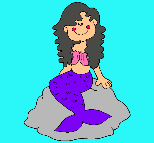 Dibujo Sirena sentada en una roca pintado por sheillah