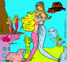 Dibujo Barbie sirena y la reina sirena pintado por Nerea10