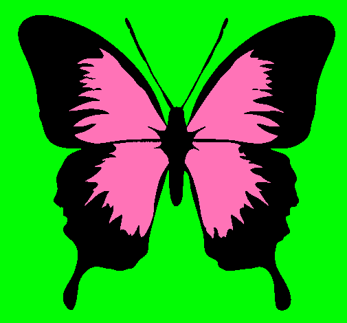 Dibujo Mariposa con alas negras pintado por garc