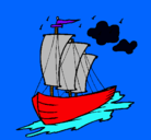 Dibujo Barco velero pintado por cristobal co