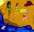 Dibujo Barbie y sus amigas en la playa pintado por inmanata