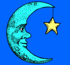 Dibujo Luna y estrella pintado por frops