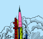 Dibujo Lanzamiento cohete pintado por dieguii