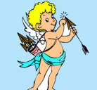 Dibujo Cupido pintado por flechador