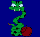 Dibujo Serpiente y manzana pintado por eduard