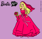 Dibujo Barbie vestida de novia pintado por parceriwuafer