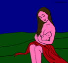 Dibujo Madre con su bebe pintado por critina