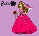Dibujo Barbie vestida de novia pintado por franchu 