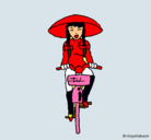 Dibujo China en bicicleta pintado por soniko