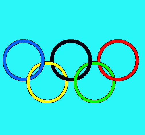 Dibujo Anillas de los juegos olimpícos pintado por juata