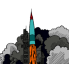 Dibujo Lanzamiento cohete pintado por ertyuipo