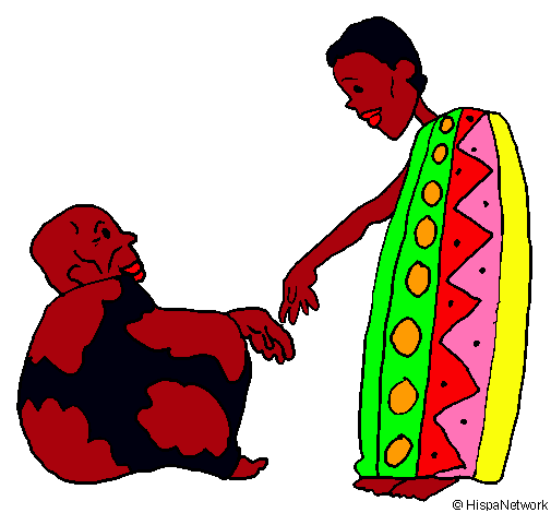 Dibujo Dos africanos pintado por mariannnn