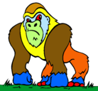 Dibujo Gorila pintado por miabugia