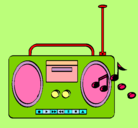 Dibujo Radio cassette 2 pintado por johanita