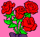Dibujo Ramo de rosas pintado por rosales