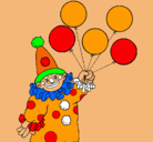 Dibujo Payaso con globos pintado por chochi