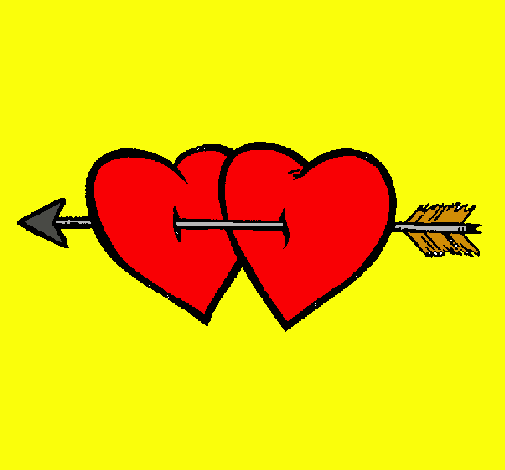 Dos corazones con una flecha