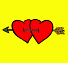 Dibujo Dos corazones con una flecha pintado por aidaaj