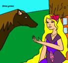 Dibujo Princesa y caballo pintado por yosselin