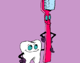 Dibujo Muela y cepillo de dientes pintado por 13-EsThEr-13