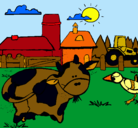 Dibujo Vaca en la granja pintado por edersin